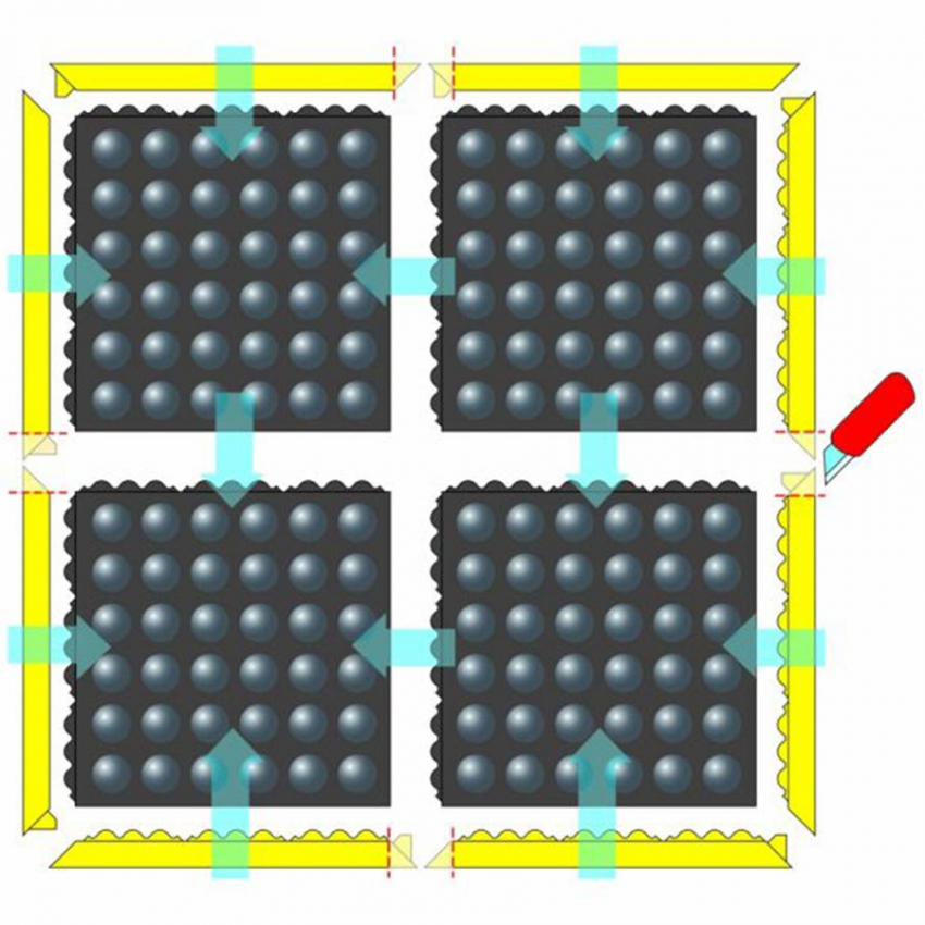 Anti-Ermüdungsmatten Ergonomisch geformte Luftpolstermatten, modular - 65.2 - 460 SkywalkerHD